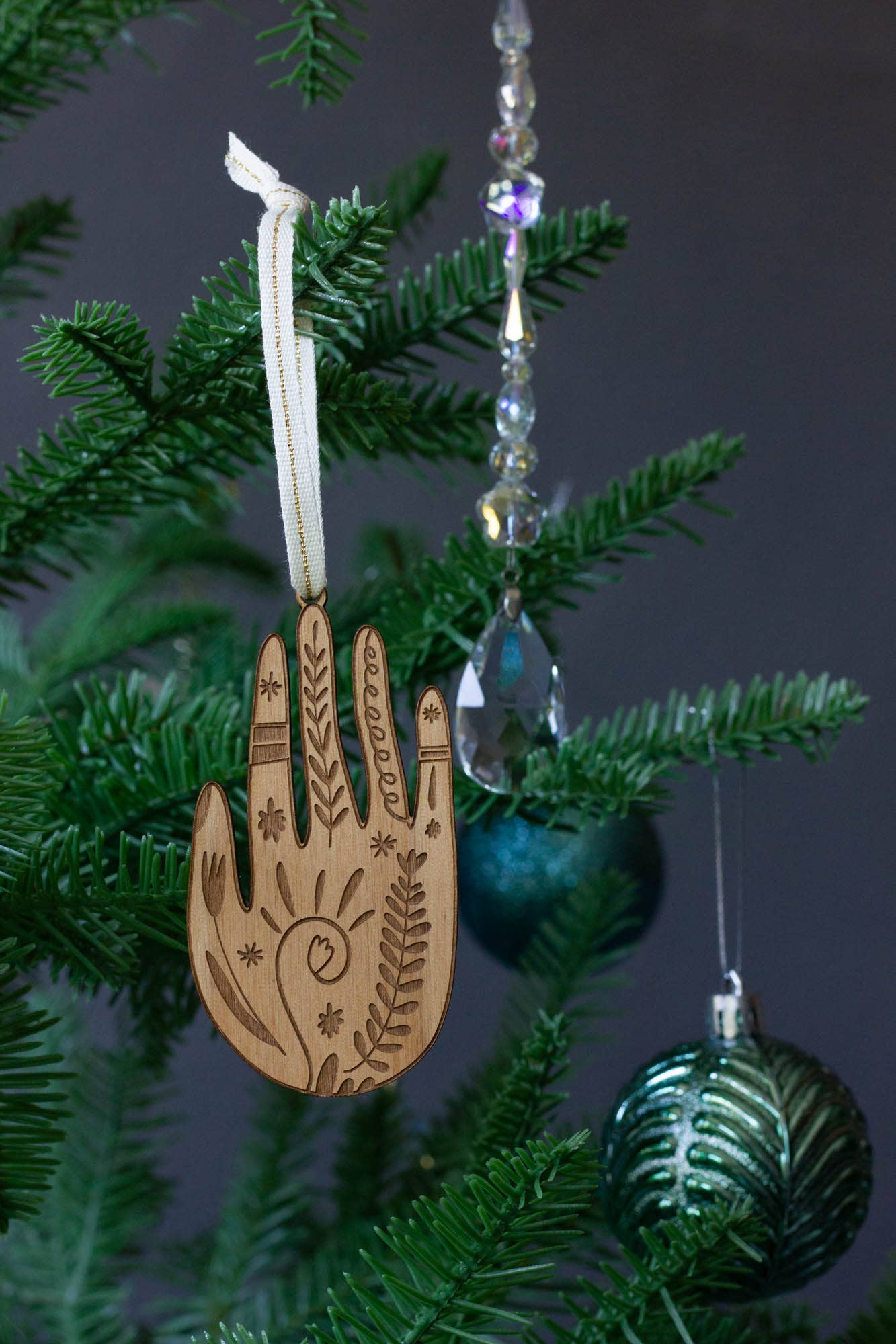 Helping Hand Wood Ornament