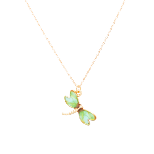 Dragonfly Enamel Pendant Charm Necklace Children Bug Insect