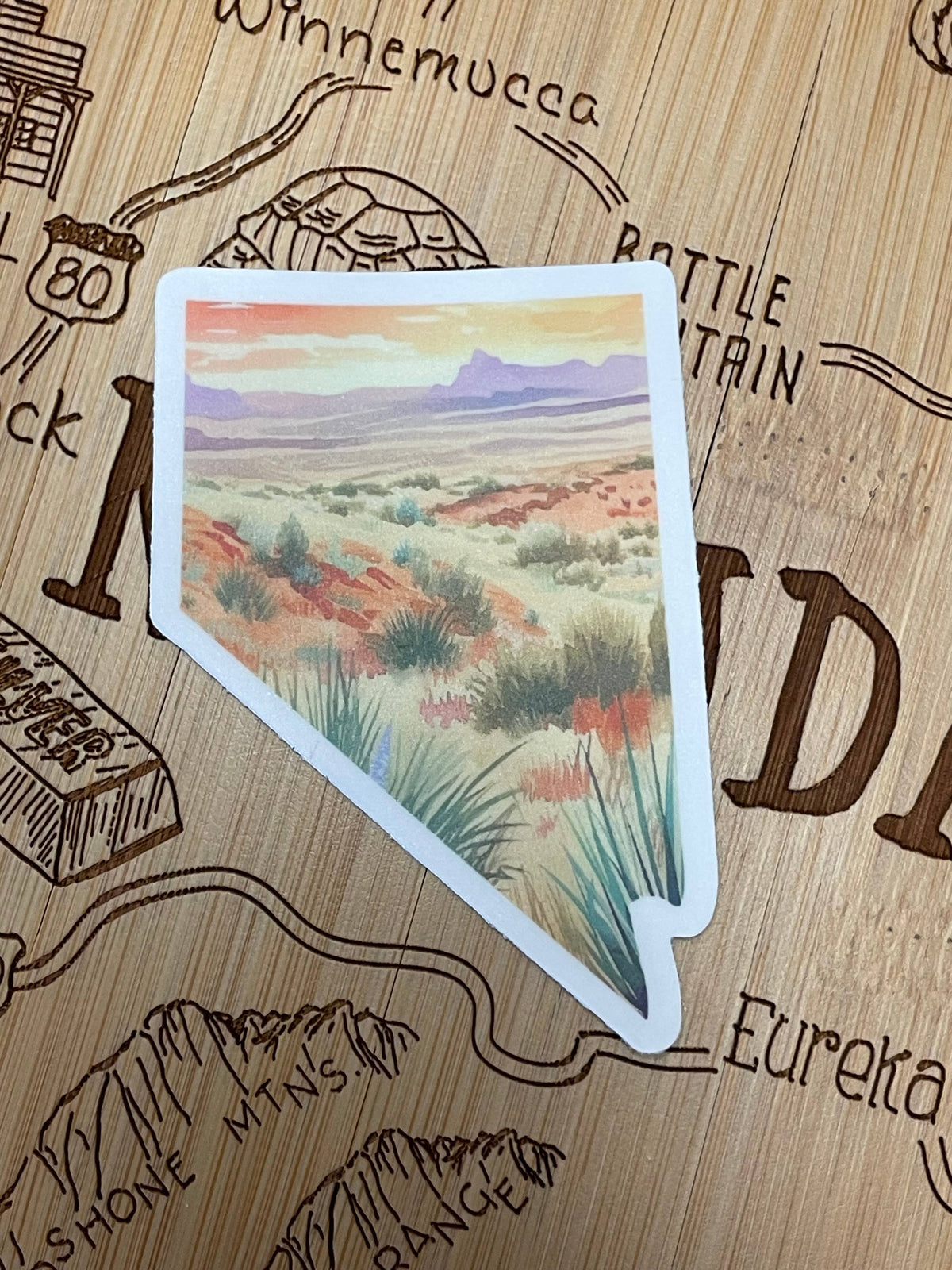 Nevada Desert Watercolor Sticker