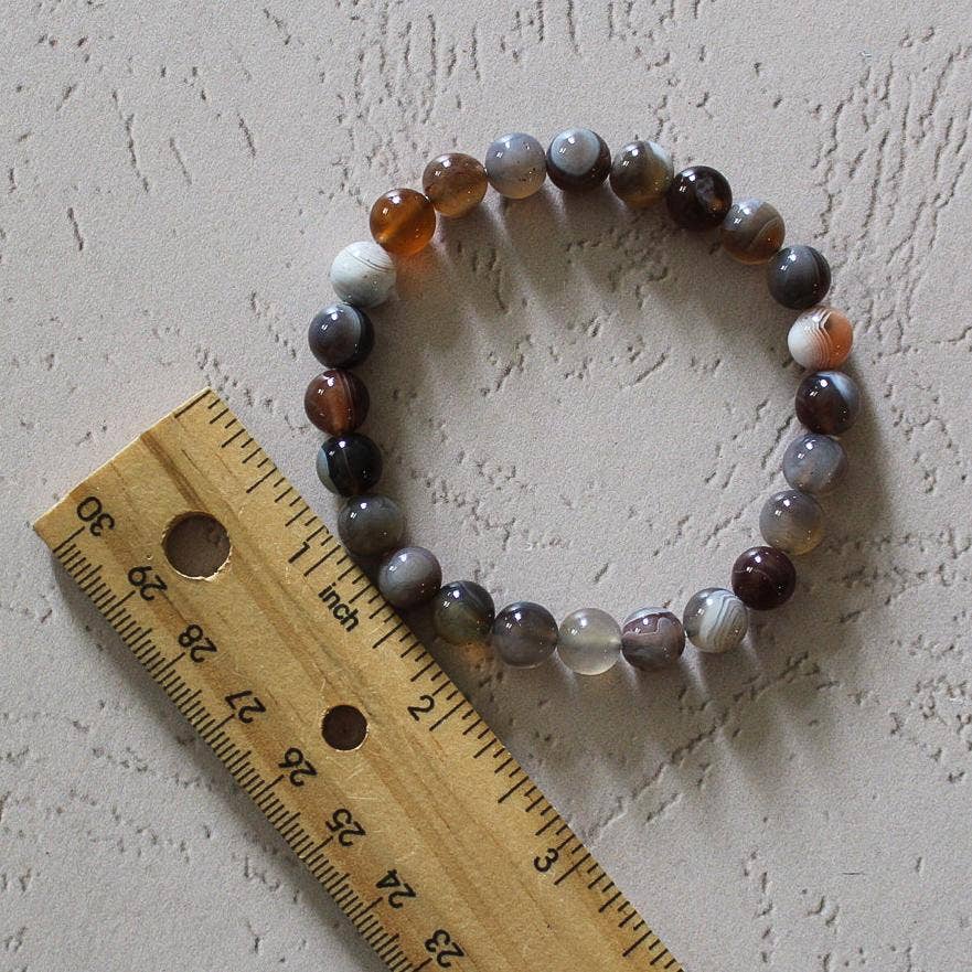 Botswana Agate Bracelet 4mm/6mm/8mm - Crystals & Stones