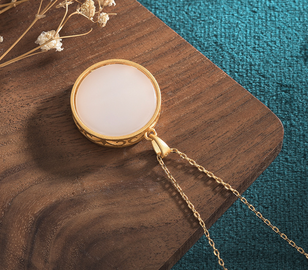 Enamel Crane Flying Necklace