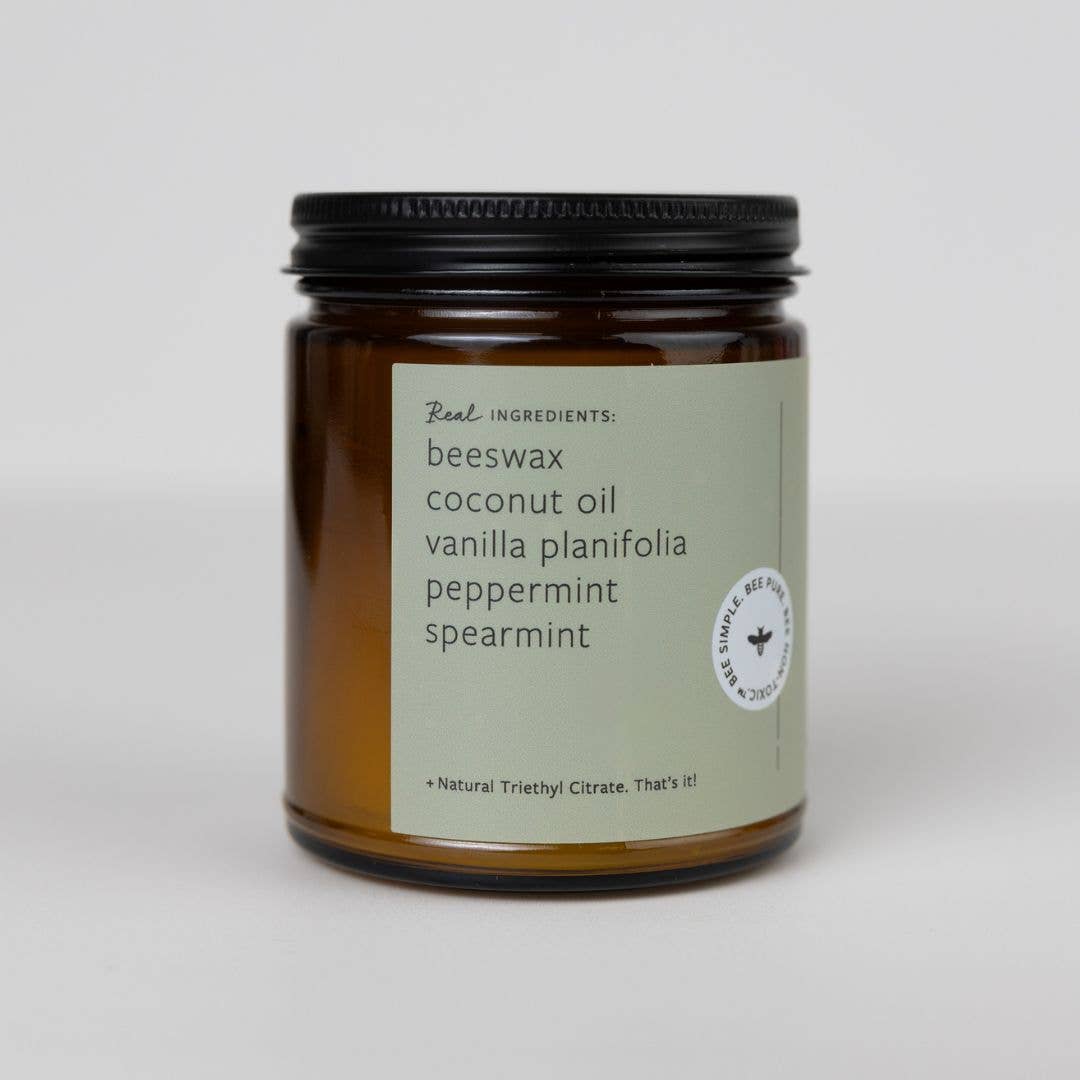Vanilla Mint Essential Oil Jar Candle: Non-Toxic