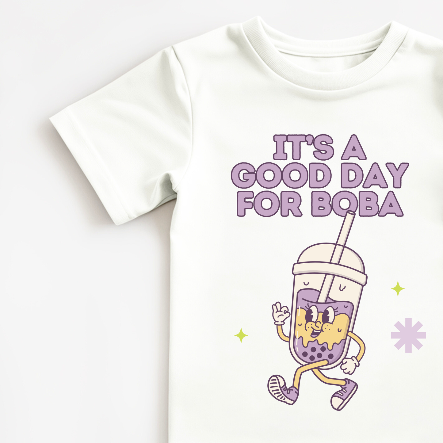 IT'S A GOOD DAY FOR BOBA kids graphic t-shirt