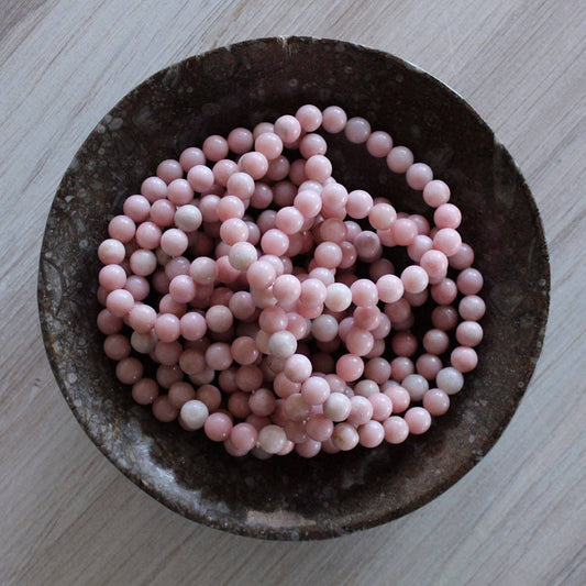 Pink Opal Bracelet 8mm or 6mm - Crystals & Stones