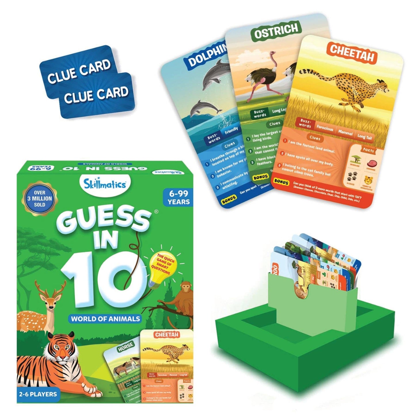 Skillmatics Guess in 10 World of Animals Card Game