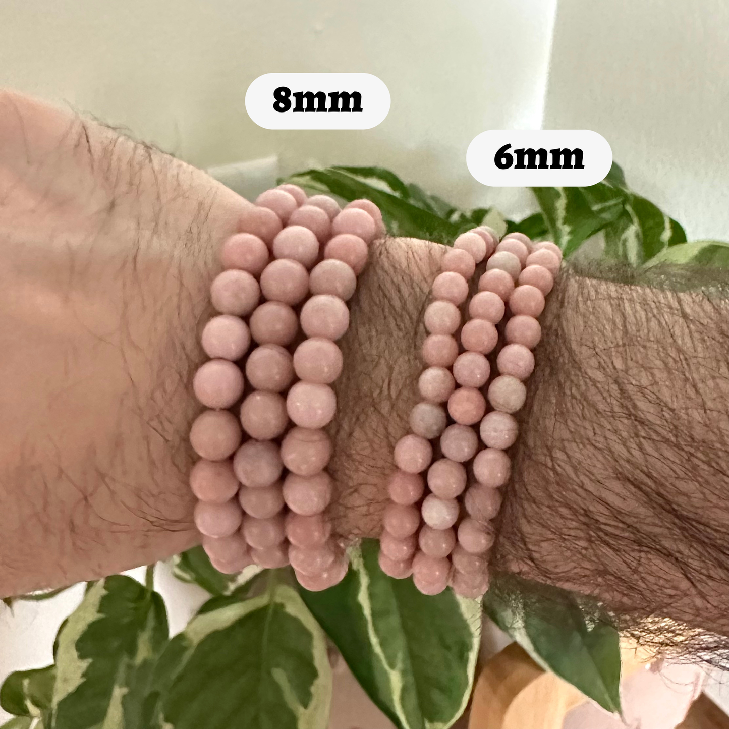 Pink Opal Bracelet 8mm or 6mm - Crystals & Stones