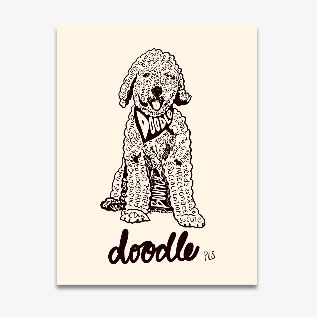 Doodle Dog Print, Dog Lover Gift for Pet Stores