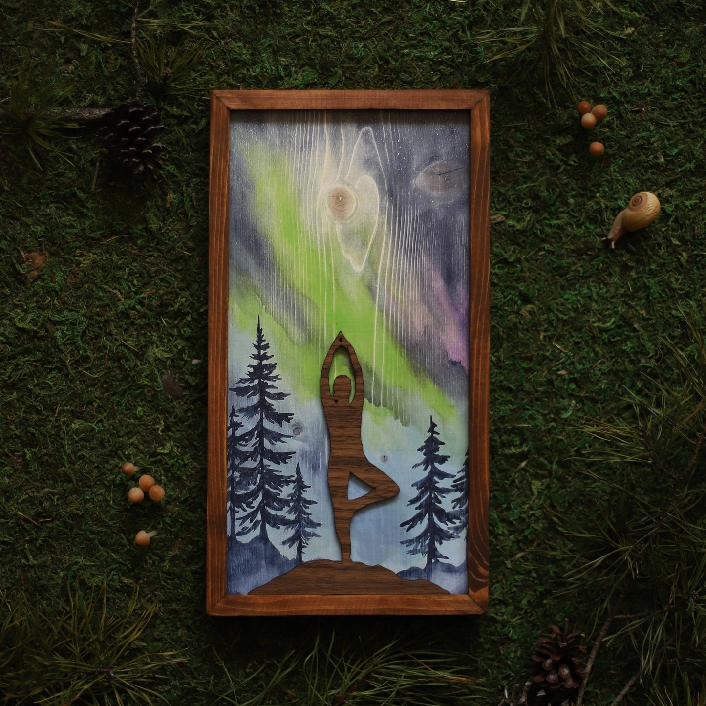 "Tree Pose" Mixed Media Yoga-Themed Wall Art