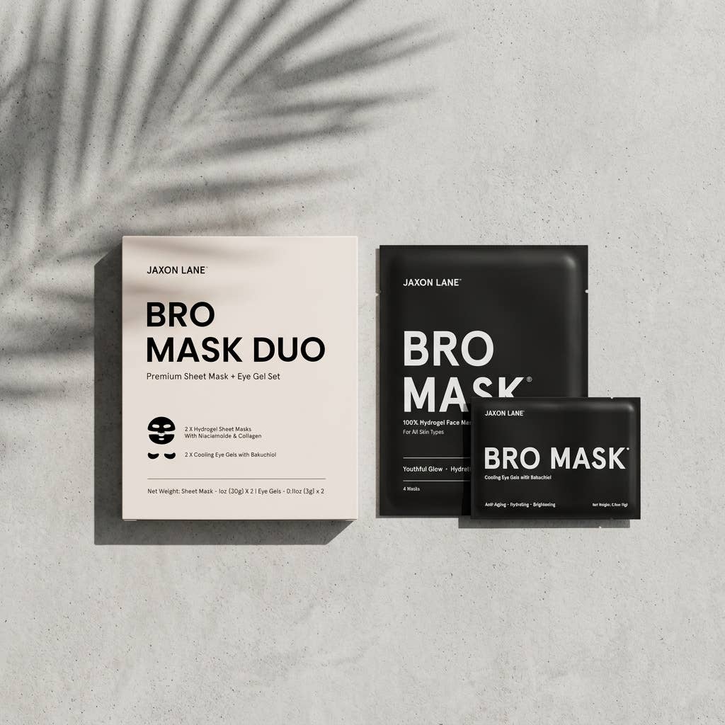 Face Mask & Eye Gel Set for Men - Bro Mask Duo, Hydrogel