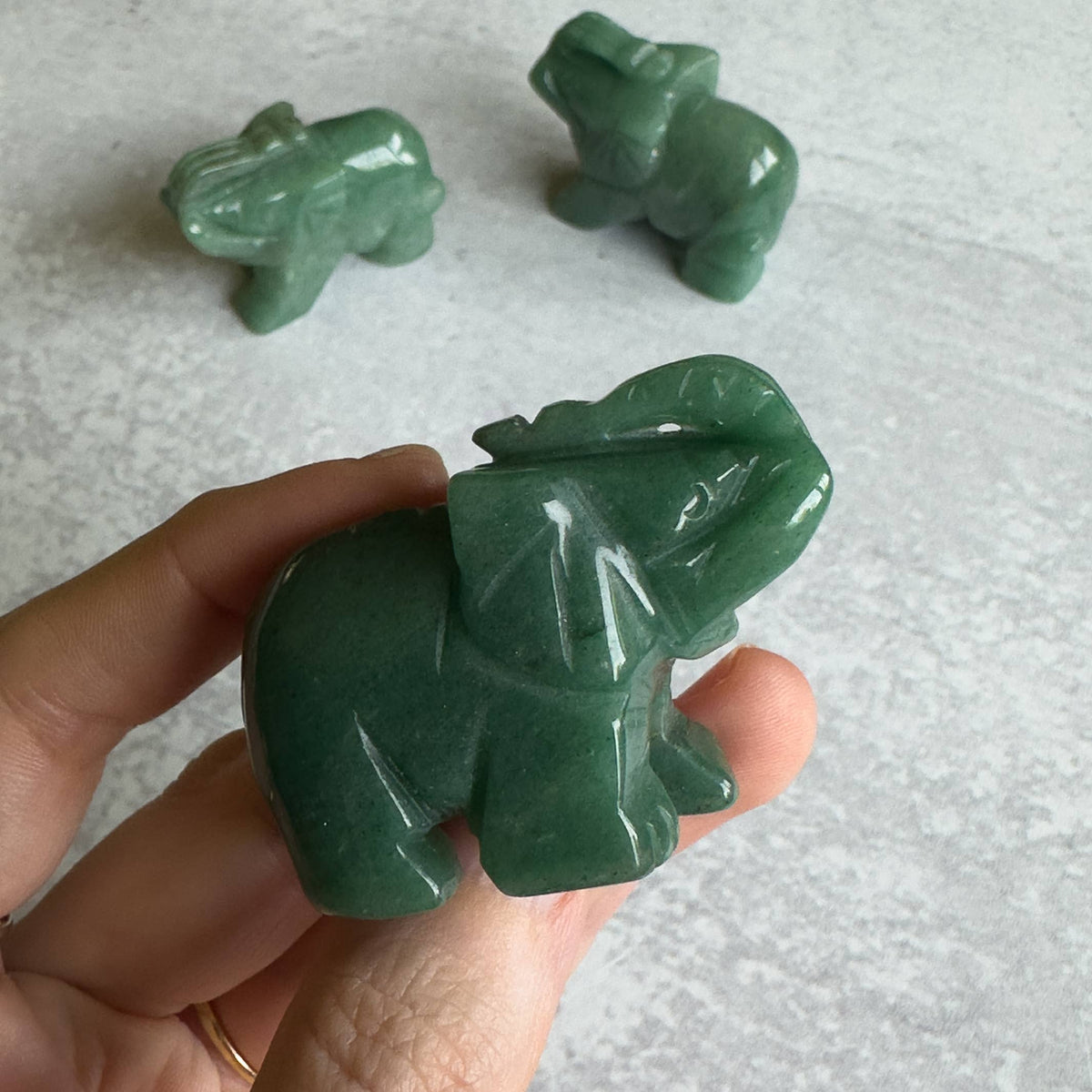 Hand-Carved Gemstone Animal | Elephant