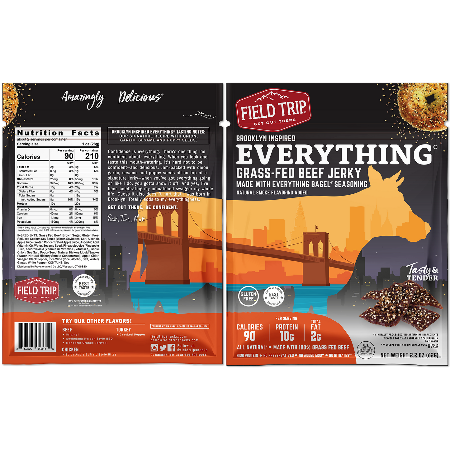 Everything Bagel Seasoned Beef Jerky (2.2oz)