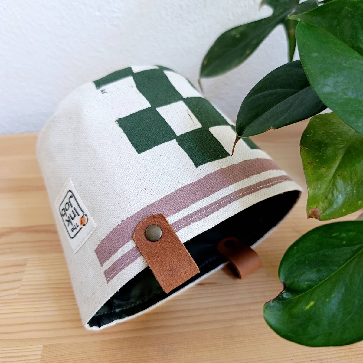 Checkerboard Canvas Planter, Graphic Home Decor