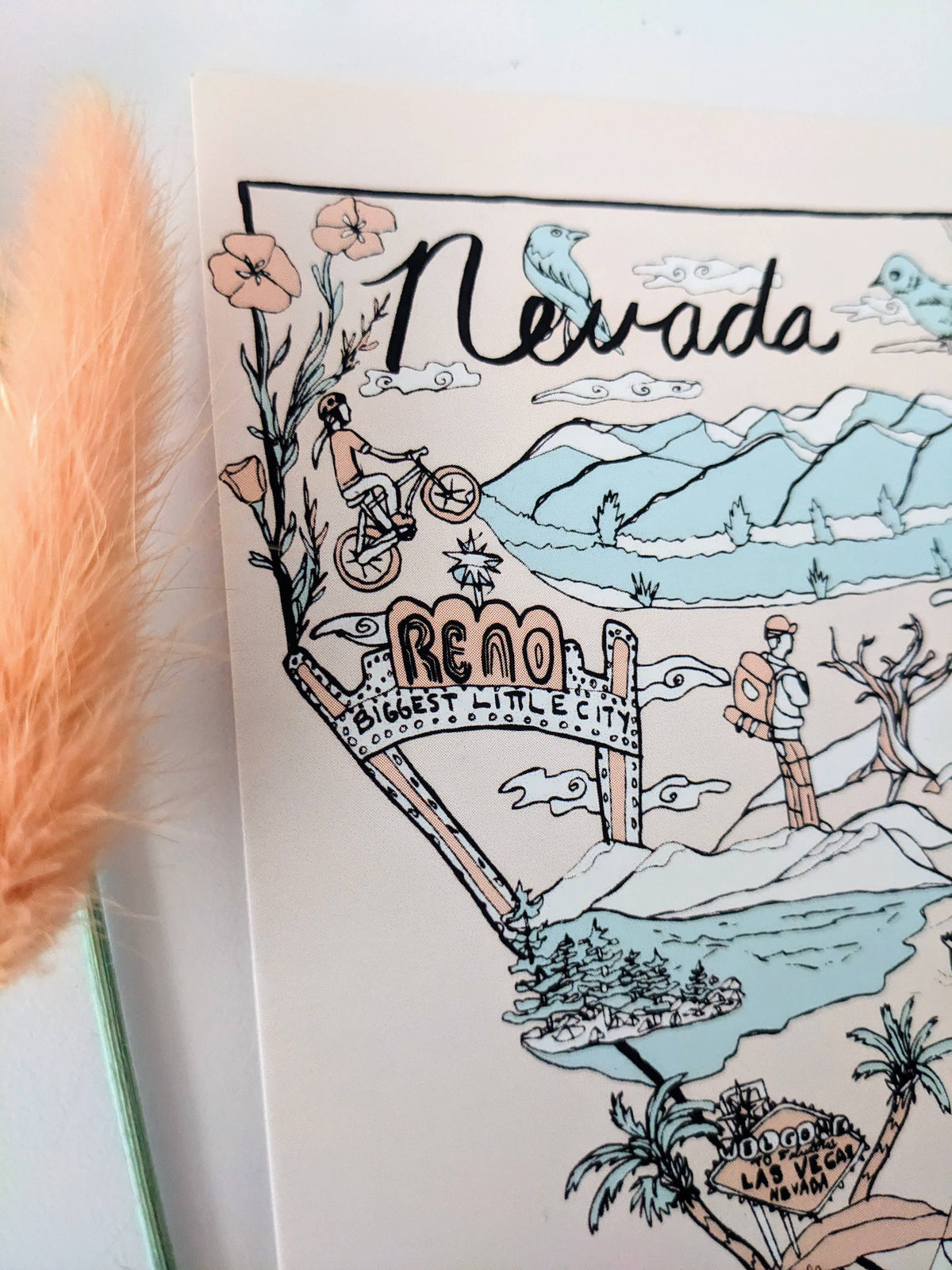 Nevada State Postcard, Nevada Postcard, Nevada Card