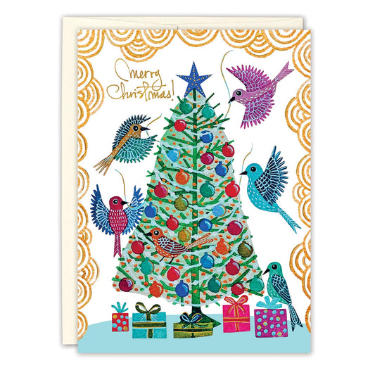 Birds & Christmas Tree Holiday Card