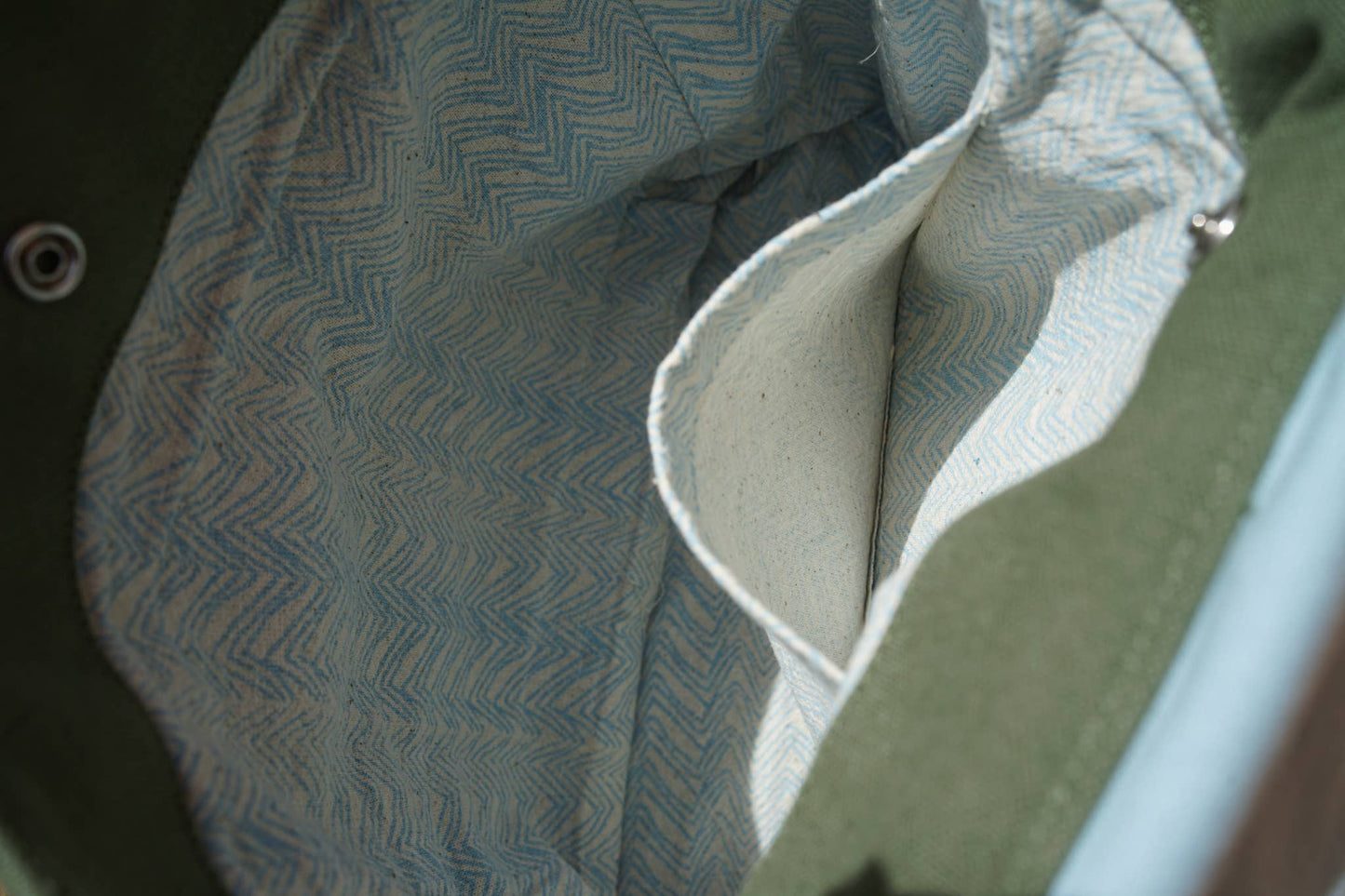 SKY BLUE/OLIVE GREEN RECTANGLE CHILDREN'S BACKPACK