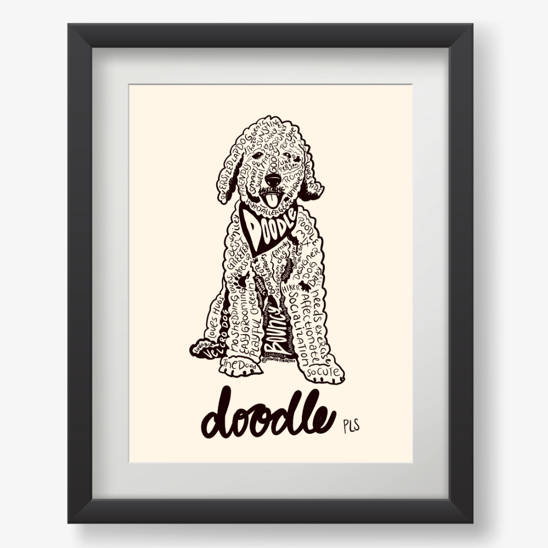 Doodle Dog Print, Dog Lover Gift for Pet Stores