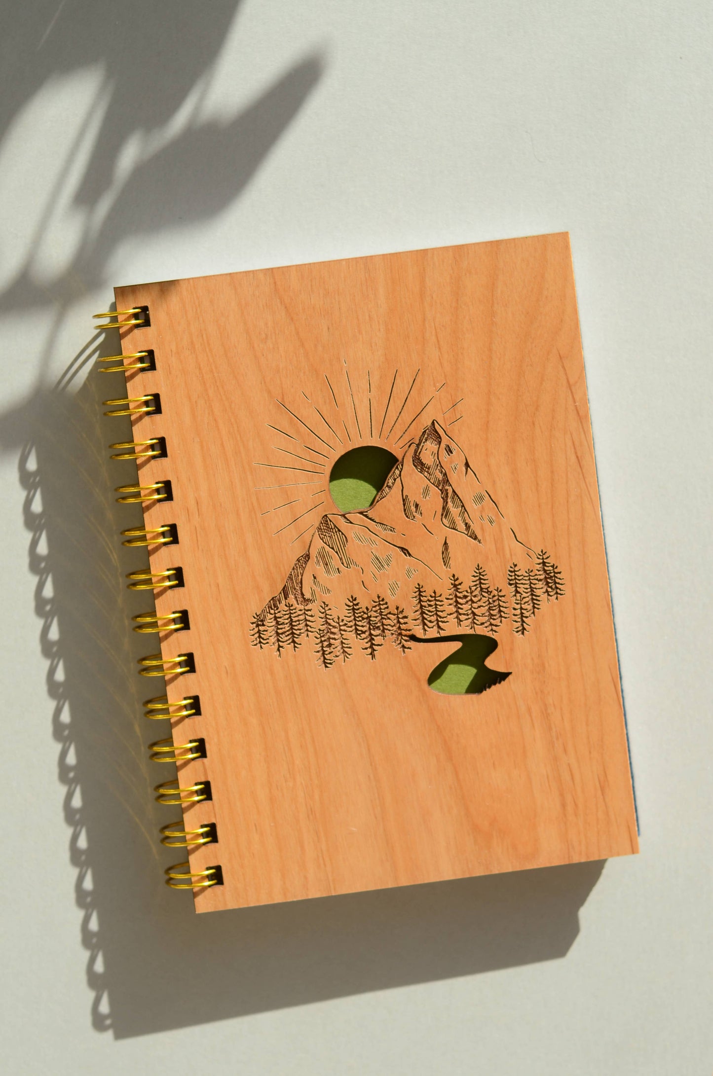 Mountain Scene Wood Journal