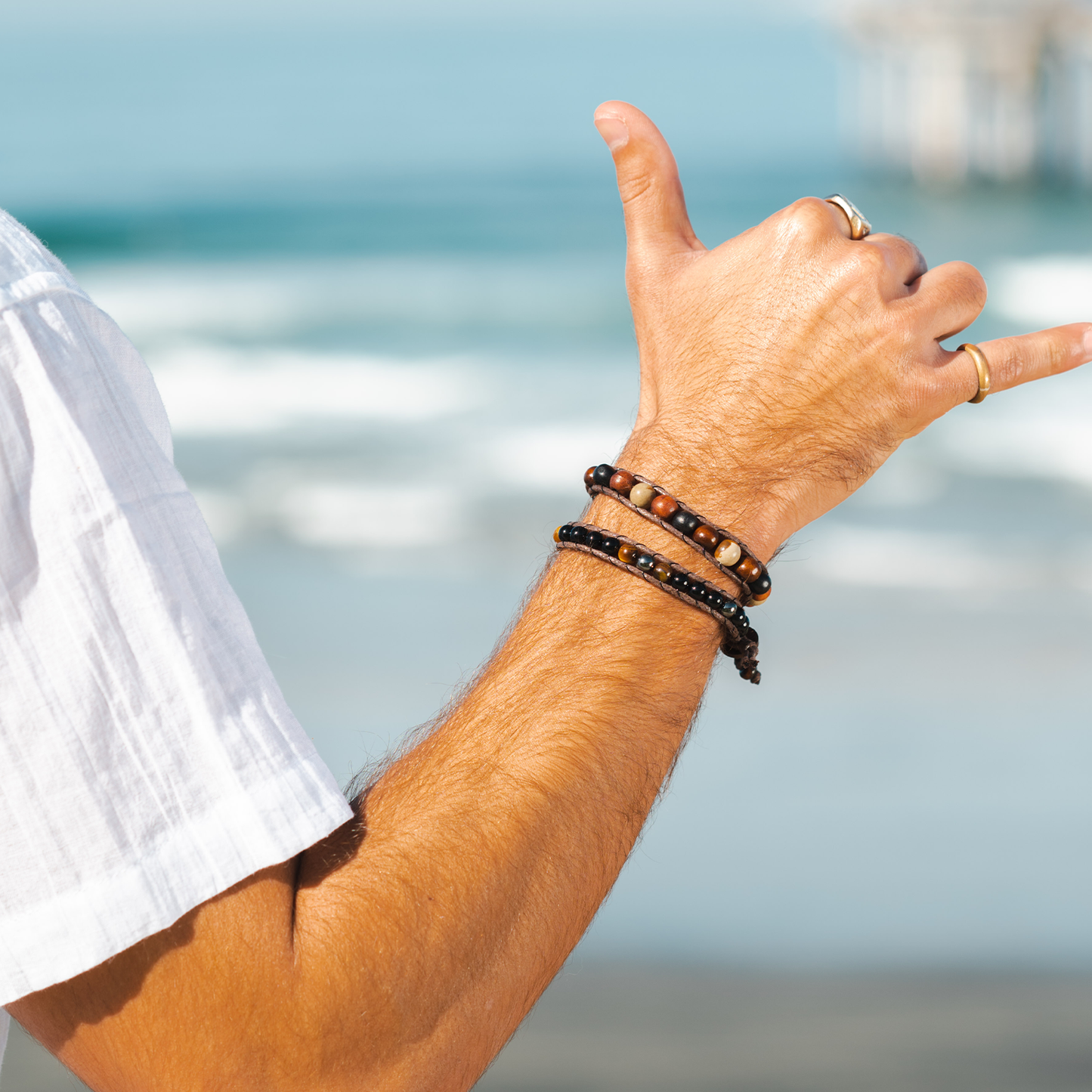 Surf Rider Men's Bracelets (10 Pack Assortment)