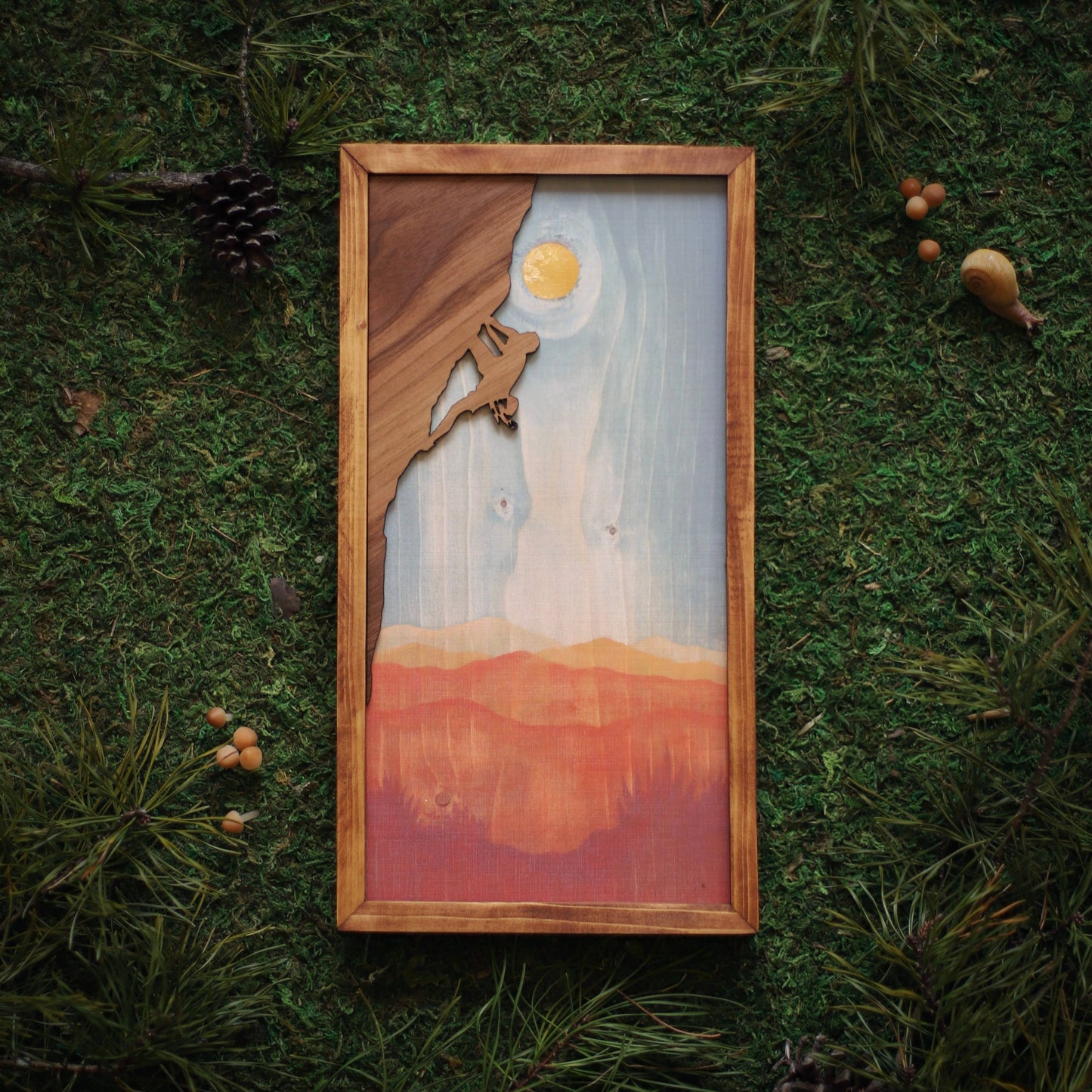 "Rock Climber" Mixed Media Wall Art