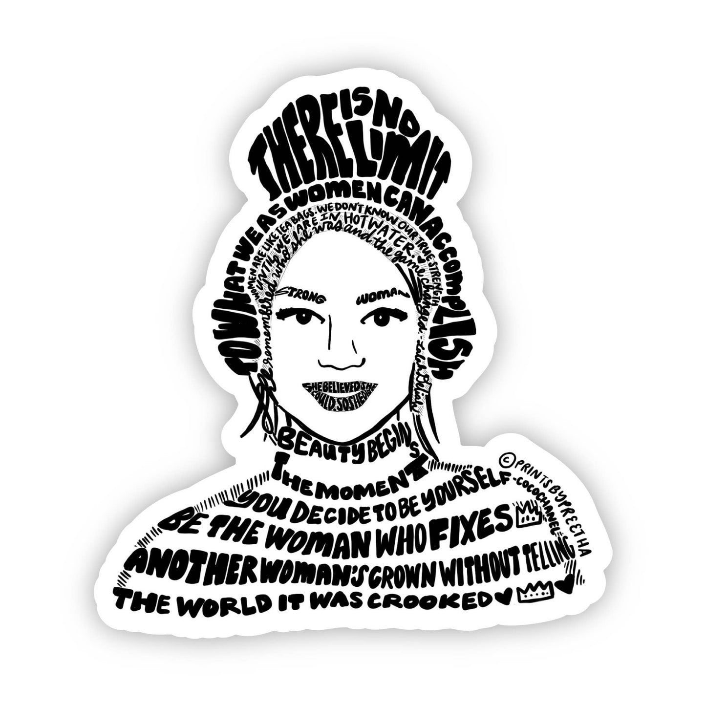 Women Empowerment Calligraphy Sticker 2