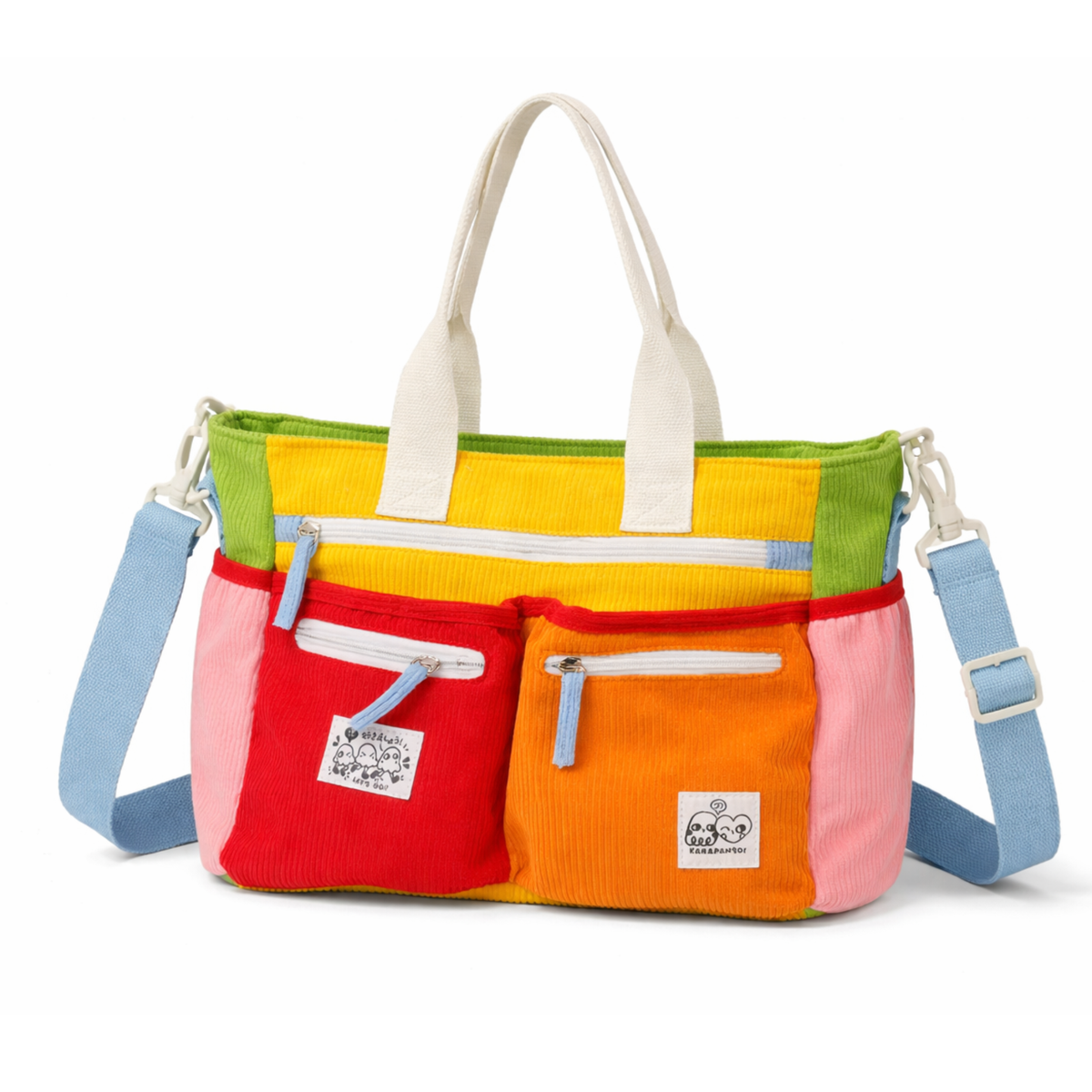 KARAFURU Messenger: Colorful corduroy messenger bag