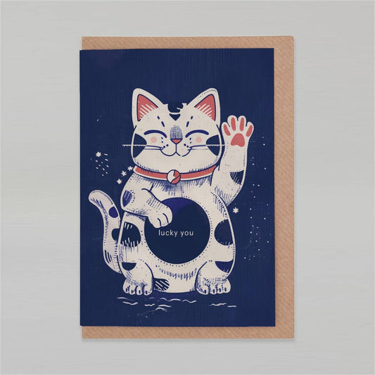 Lucky Cat | Everyday Greeting Card | Good luck card