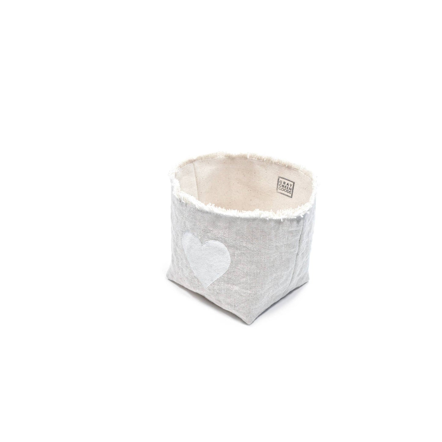 Heart Blockprint Fabric Planter—4"