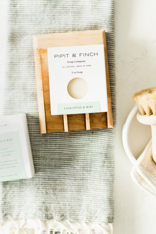 Eucalyptus + Mint Olive Oil Soap with Jojoba Beads