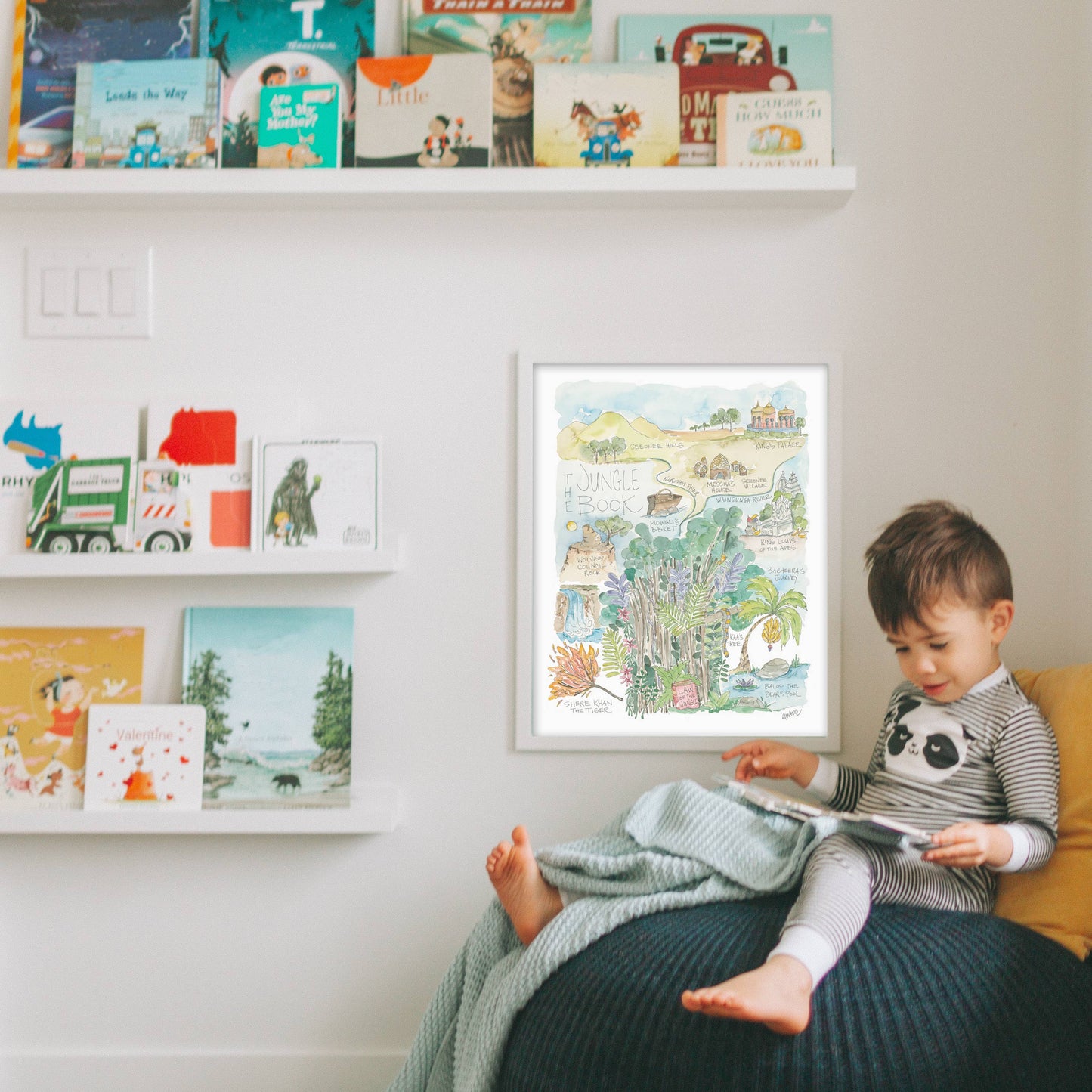 The Jungle Book Watercolor Story Map Print