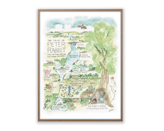 Peter Rabbit Watercolor Story Map Art Print