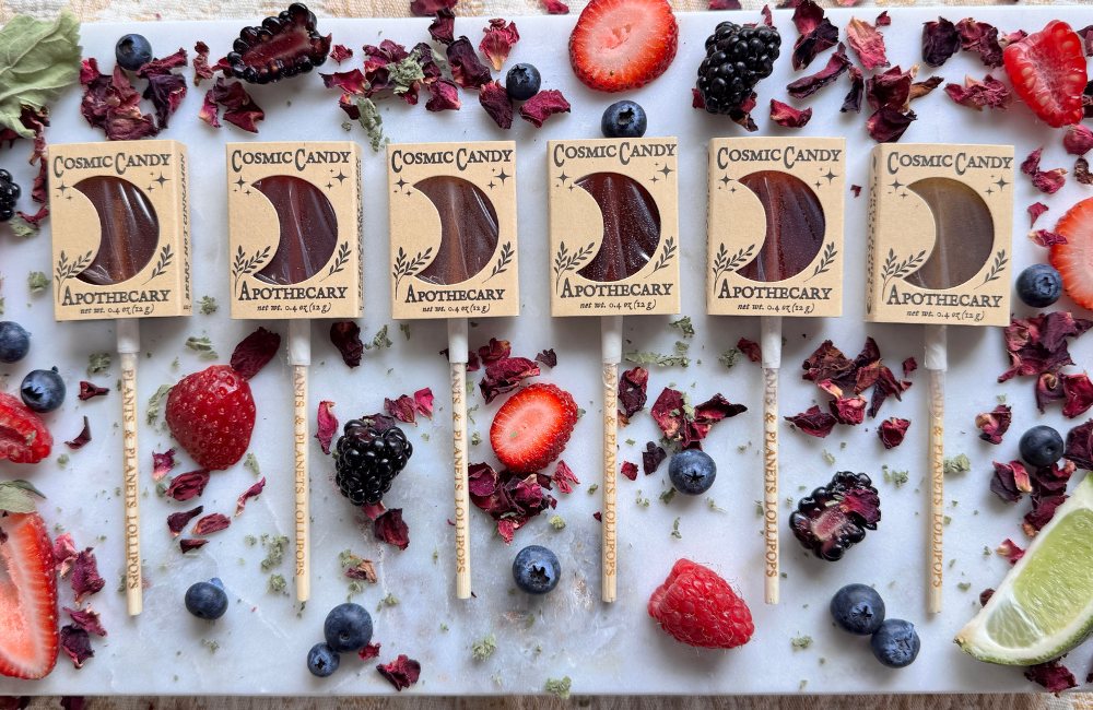 Plants & Planets Lollipops - Strawberry Hibiscus Rose- Venus
