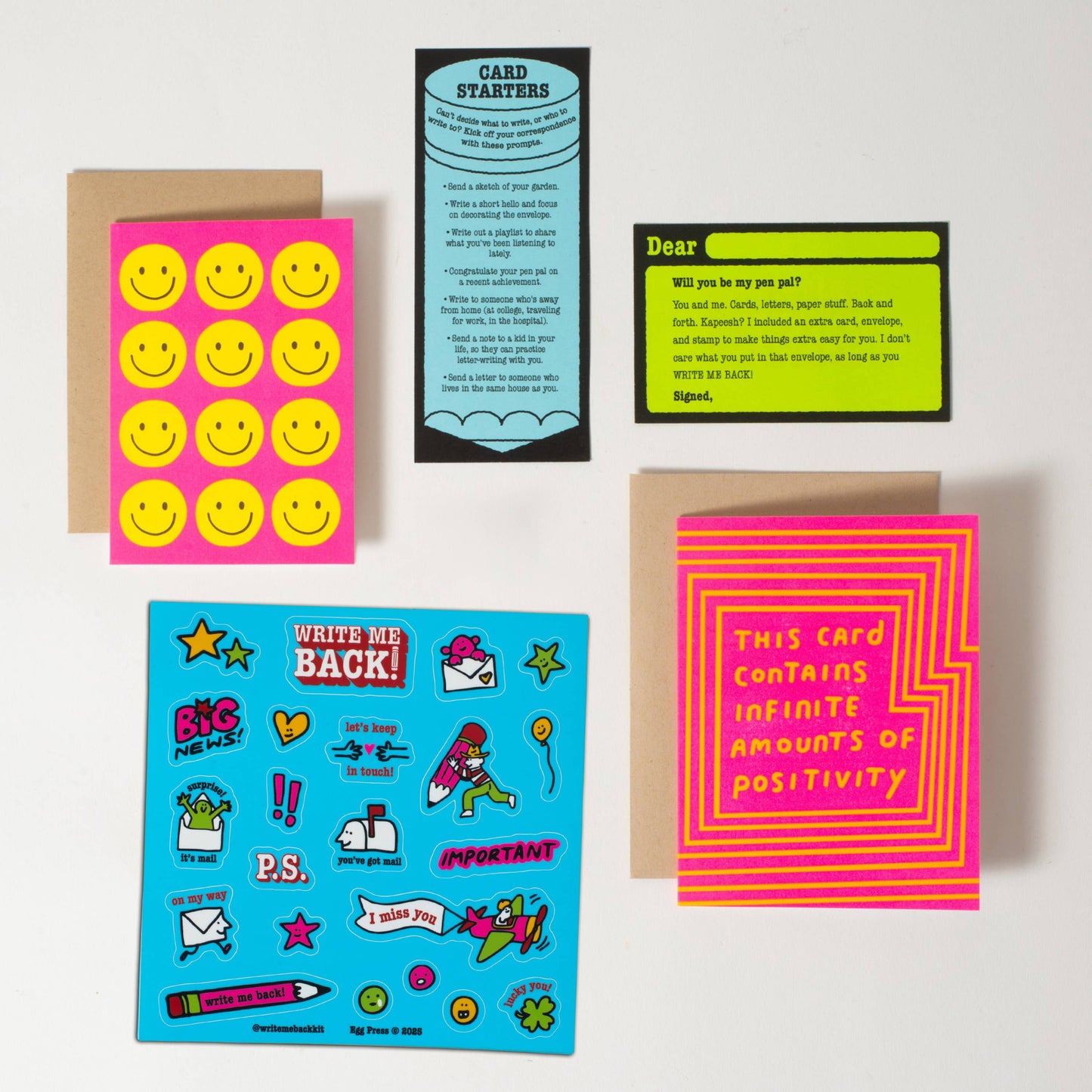 Positivity + Smiles Letter Writing Write Me Back Pen Pal Kit