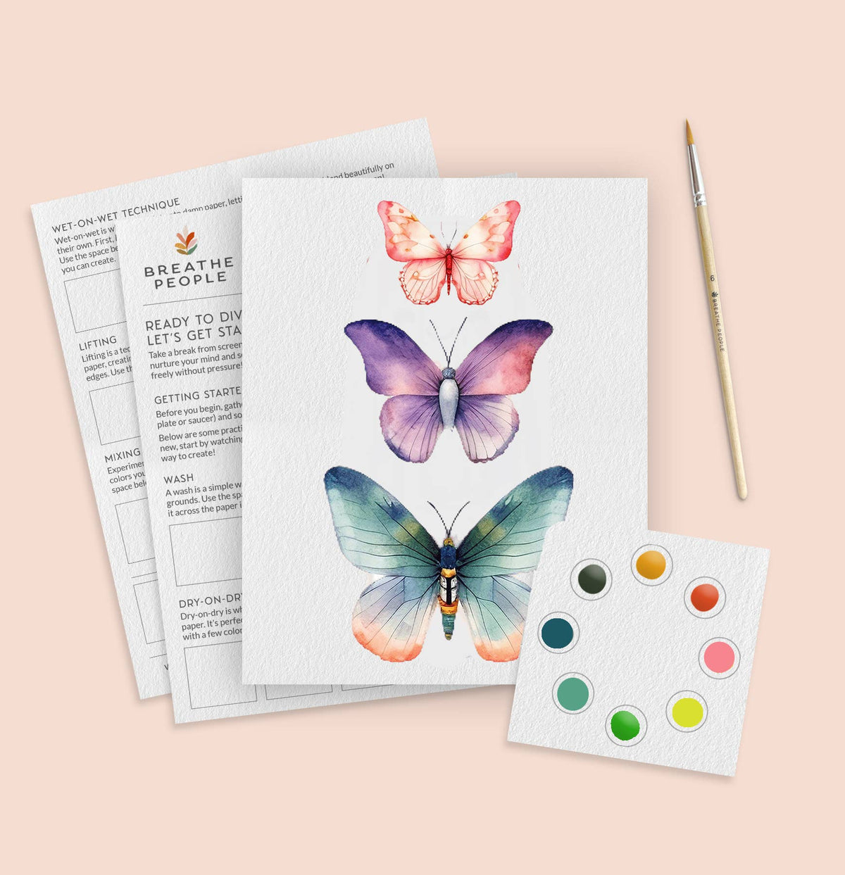 All-in-One Kids Watercolor Kit Beginner Mess Free- Butterfly