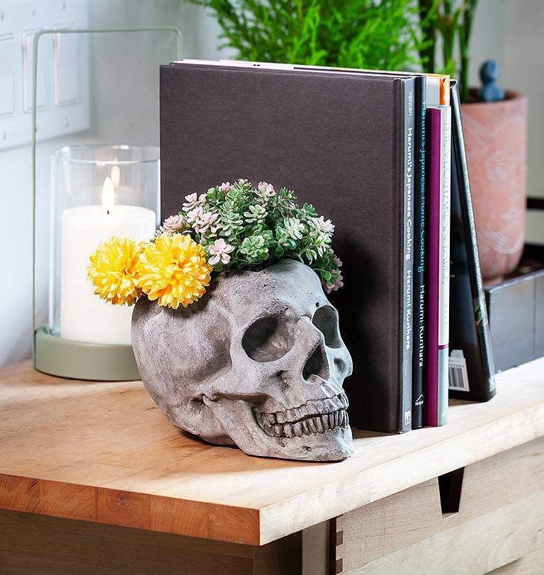 Lg Skull Planter-5"H-970