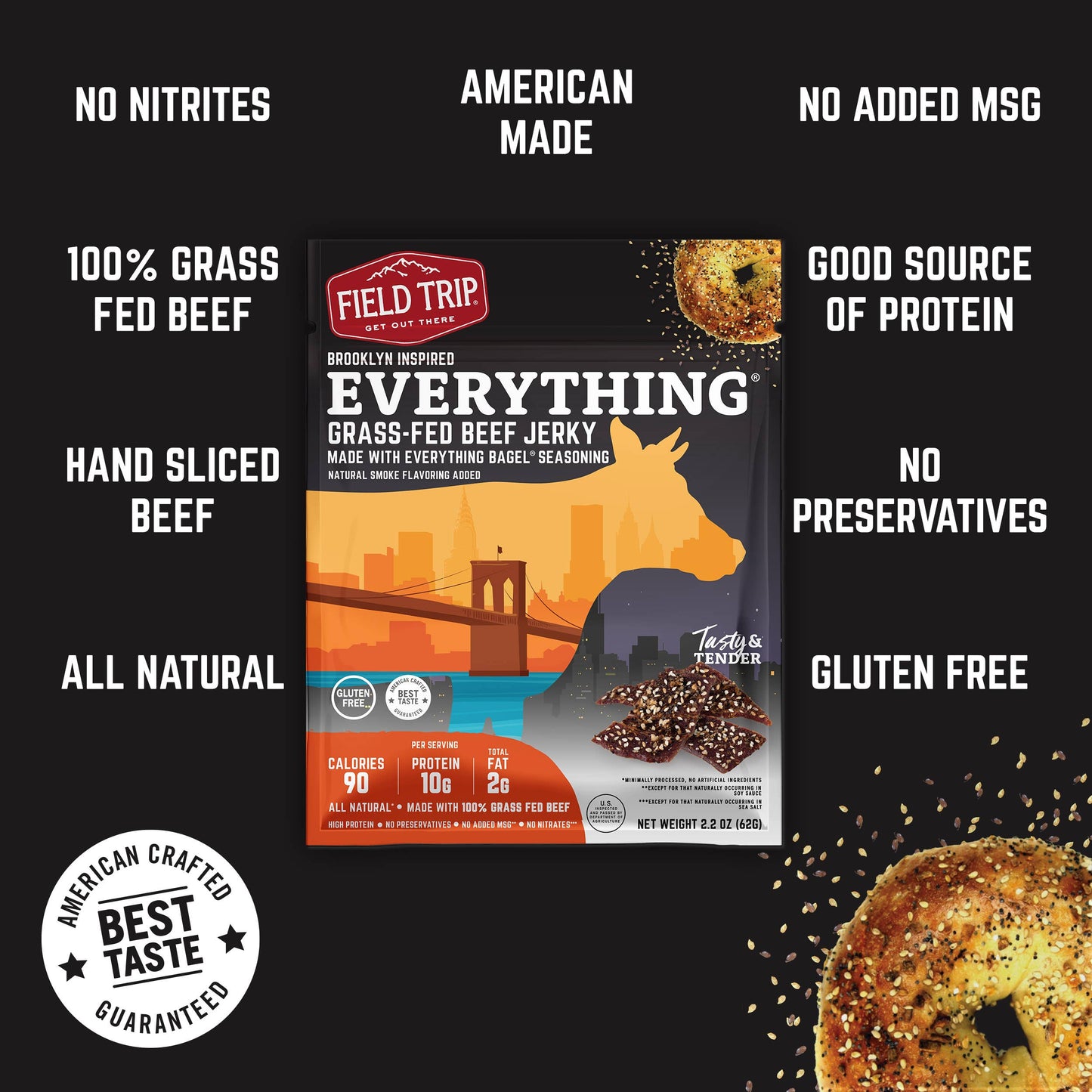 Everything Bagel Seasoned Beef Jerky (2.2oz)
