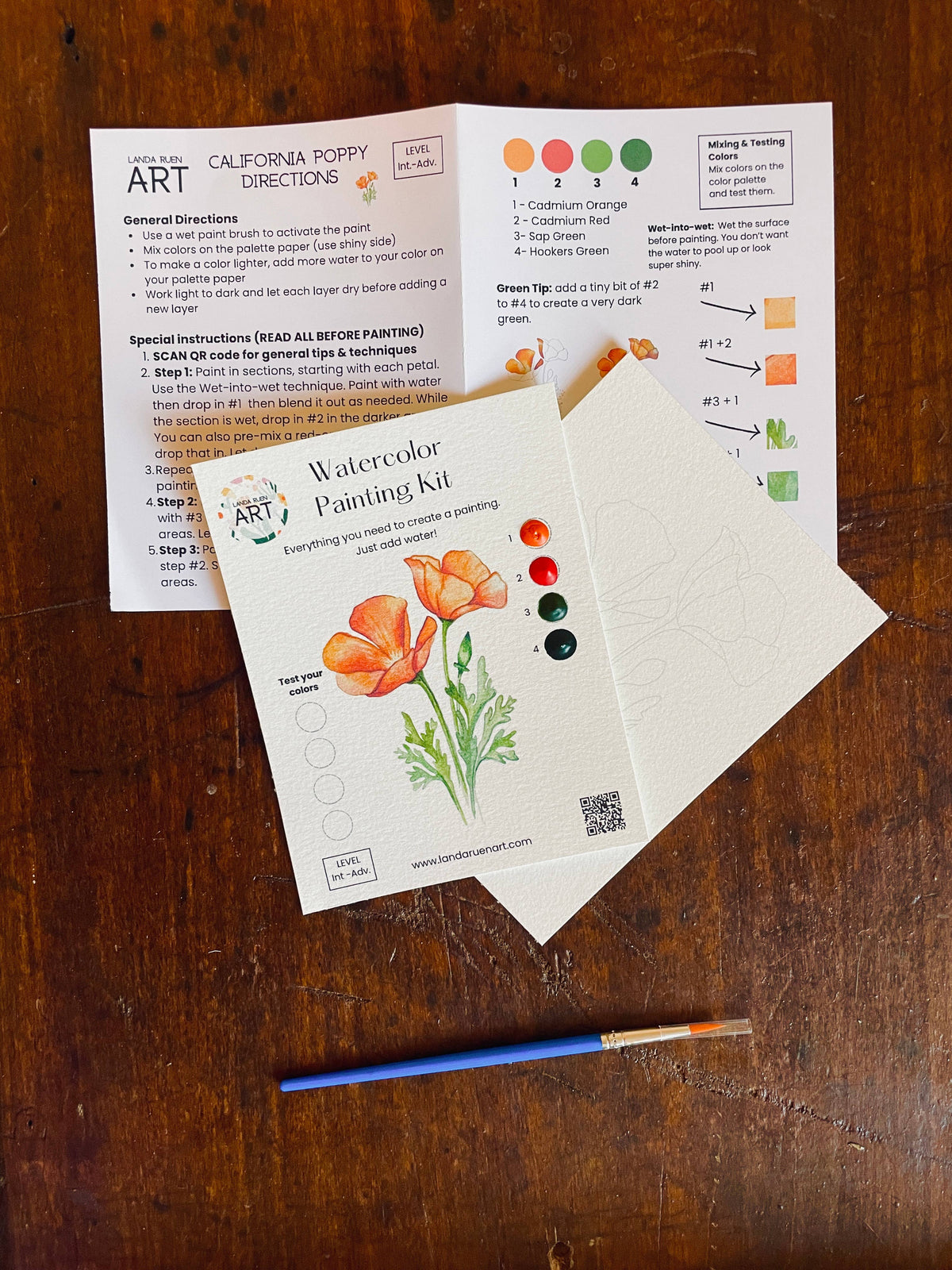 California Poppy Watercolor Kit