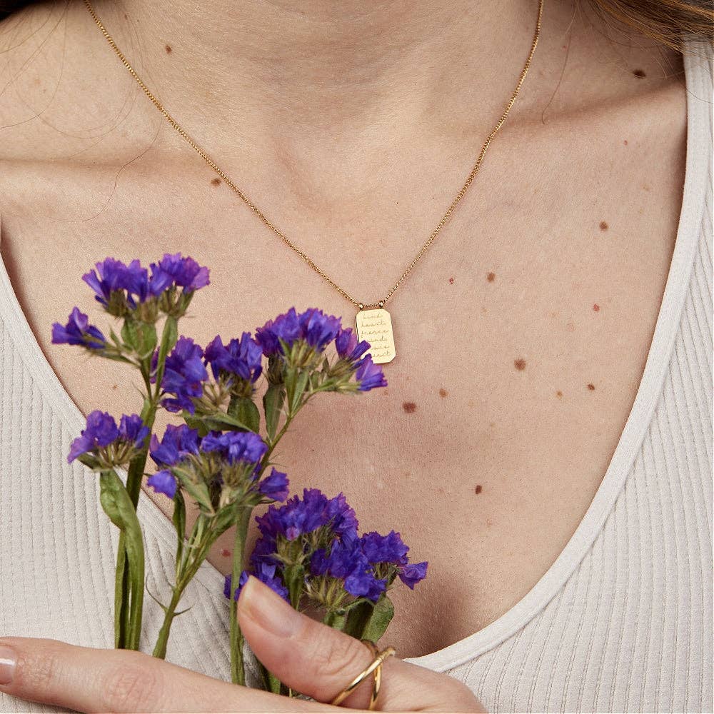 Kind Heart, Fierce Mind, Brave Spirit - quote Necklace