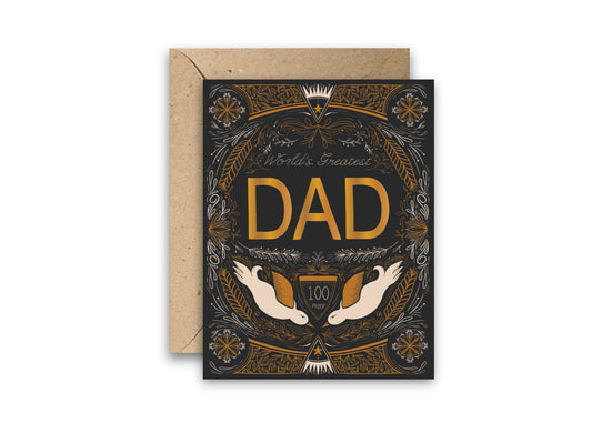 100 Proof Father's Day Gold Foil Greeting Card: Single