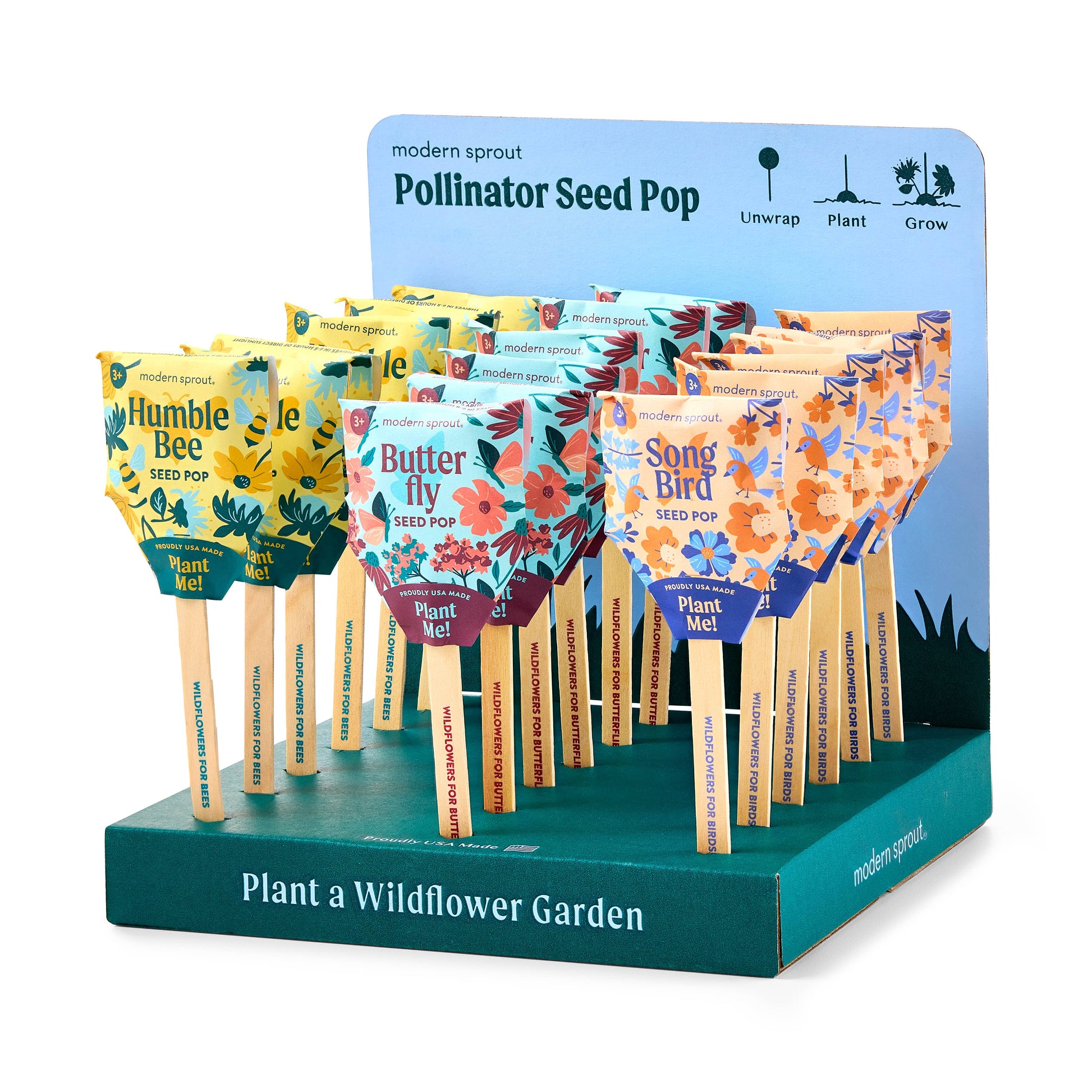 Pollinator Seed Pops - 18 Pk + Display