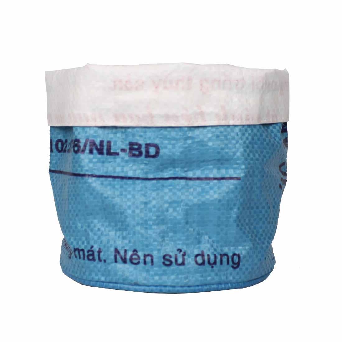 Medium Recycled Planter: Blue-White