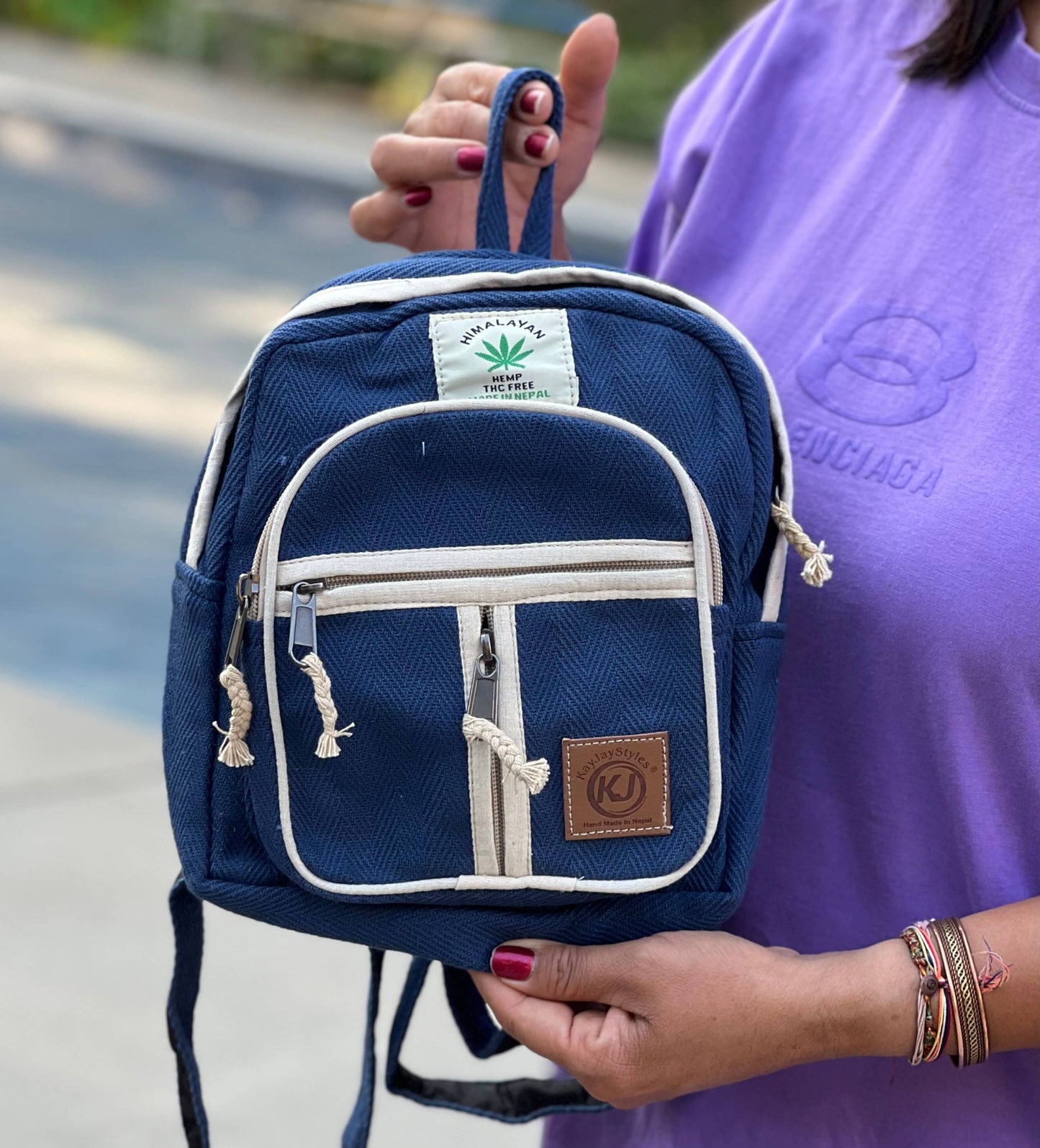 Handmade Lightweight Natural Hemp Himalayan Nepal Minipack (: Red
