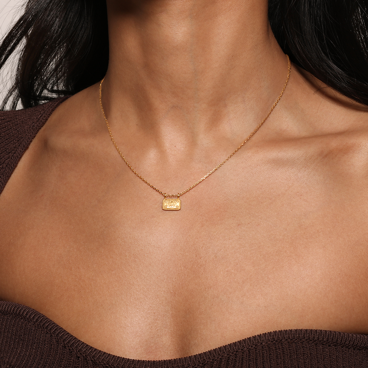 16” Lotus Plate Necklace