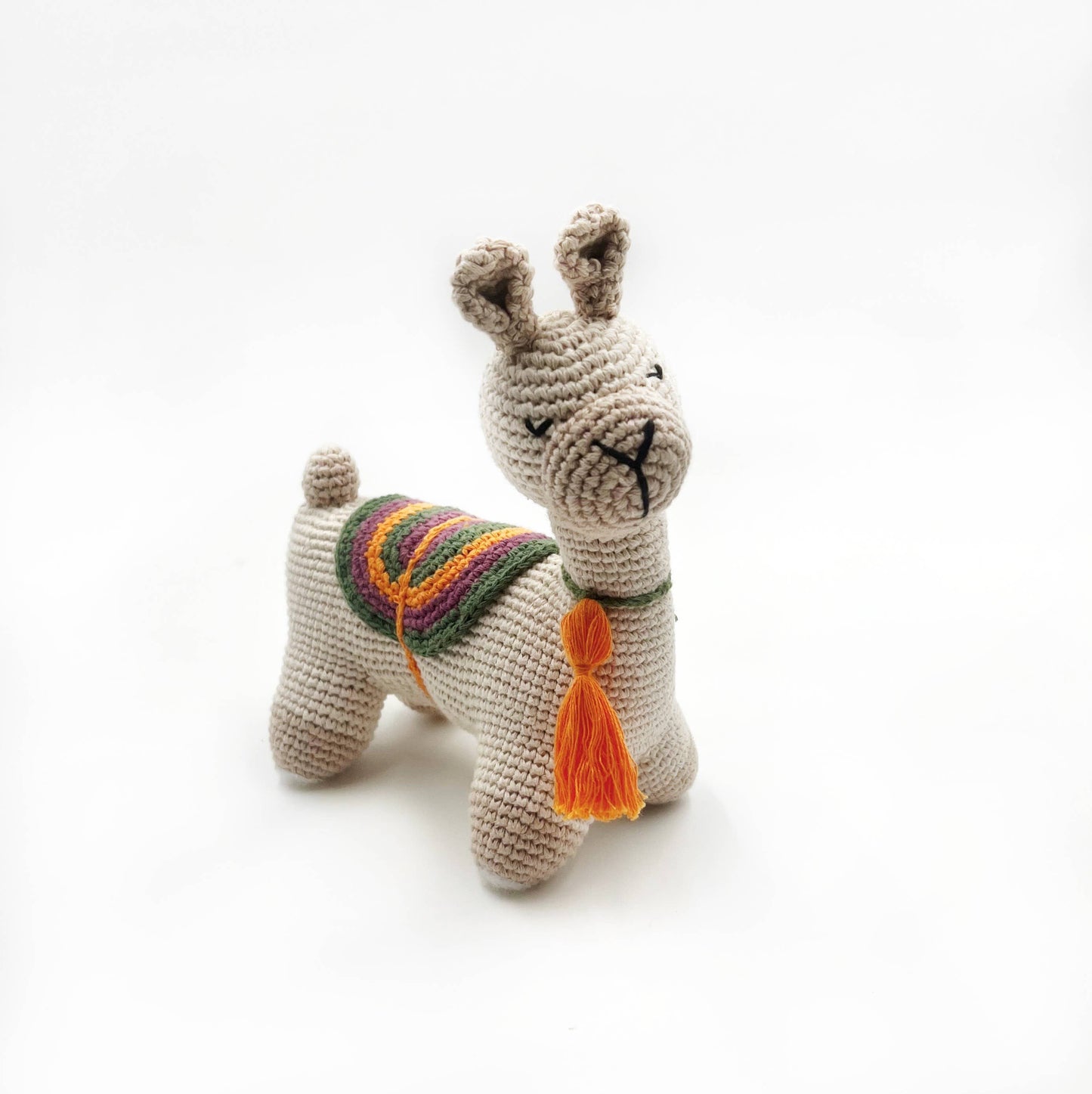Handmade Cuddly Llama Plush Toy: Natural