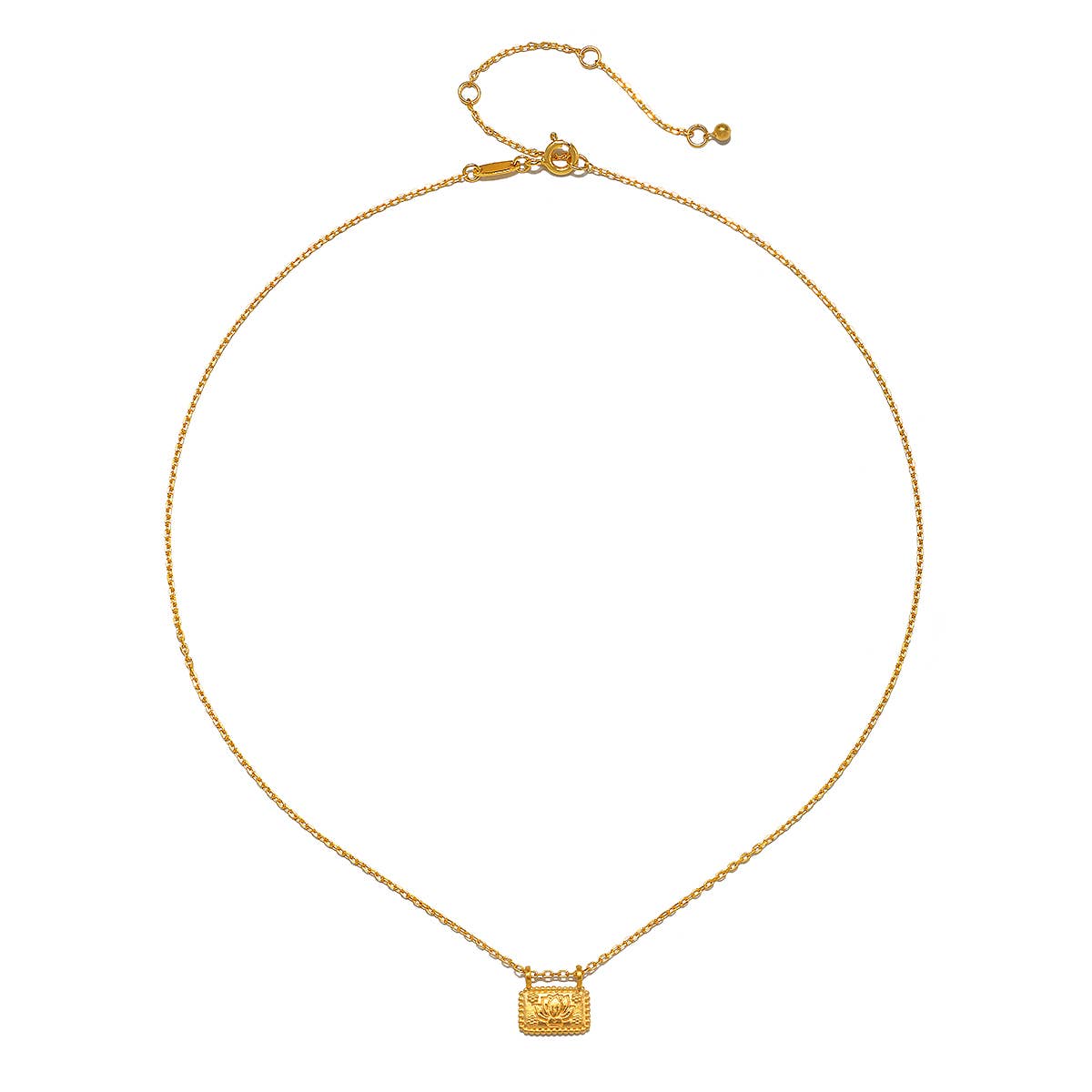 16” Lotus Plate Necklace