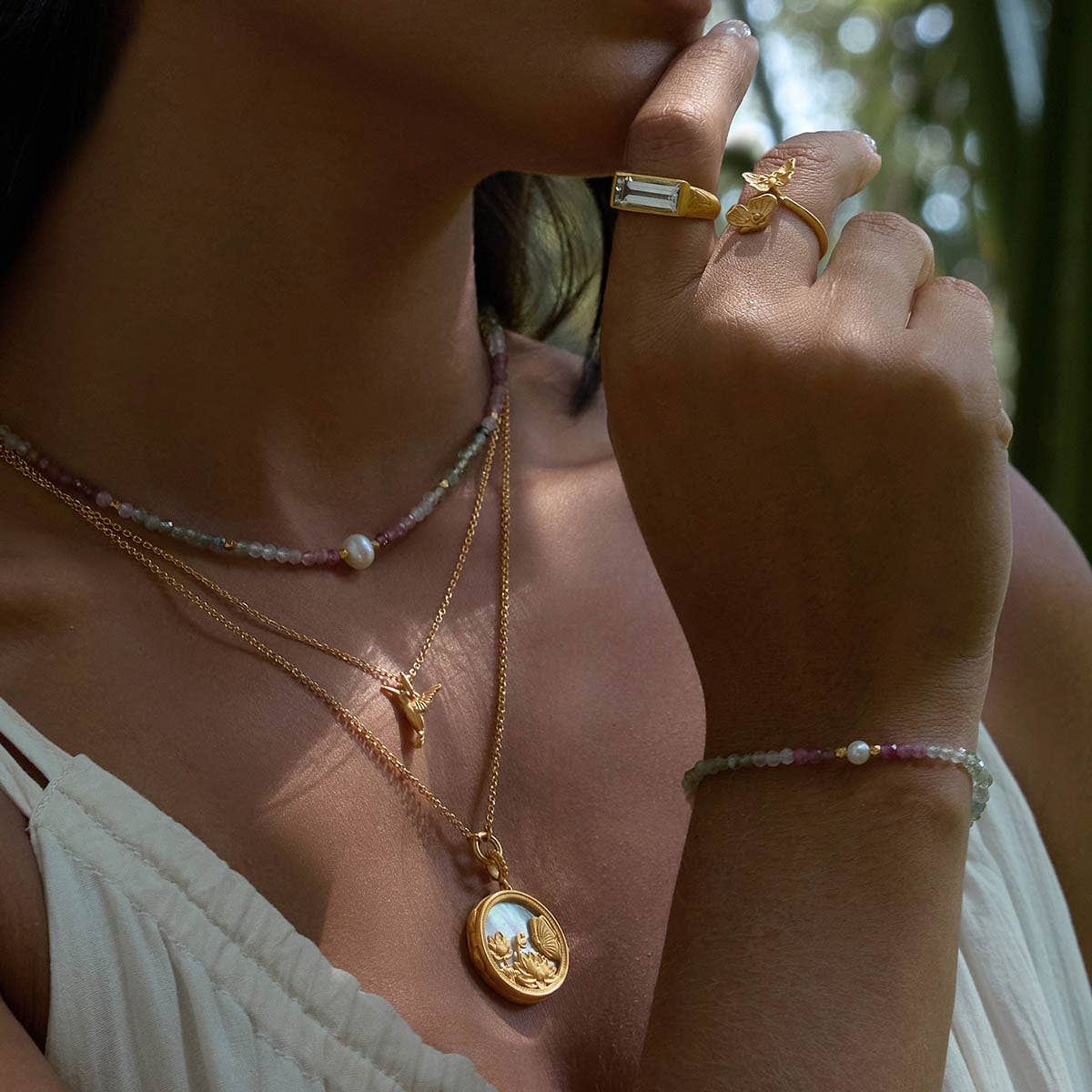 Take Flight Butterfly Pearl Locket Necklace 18”