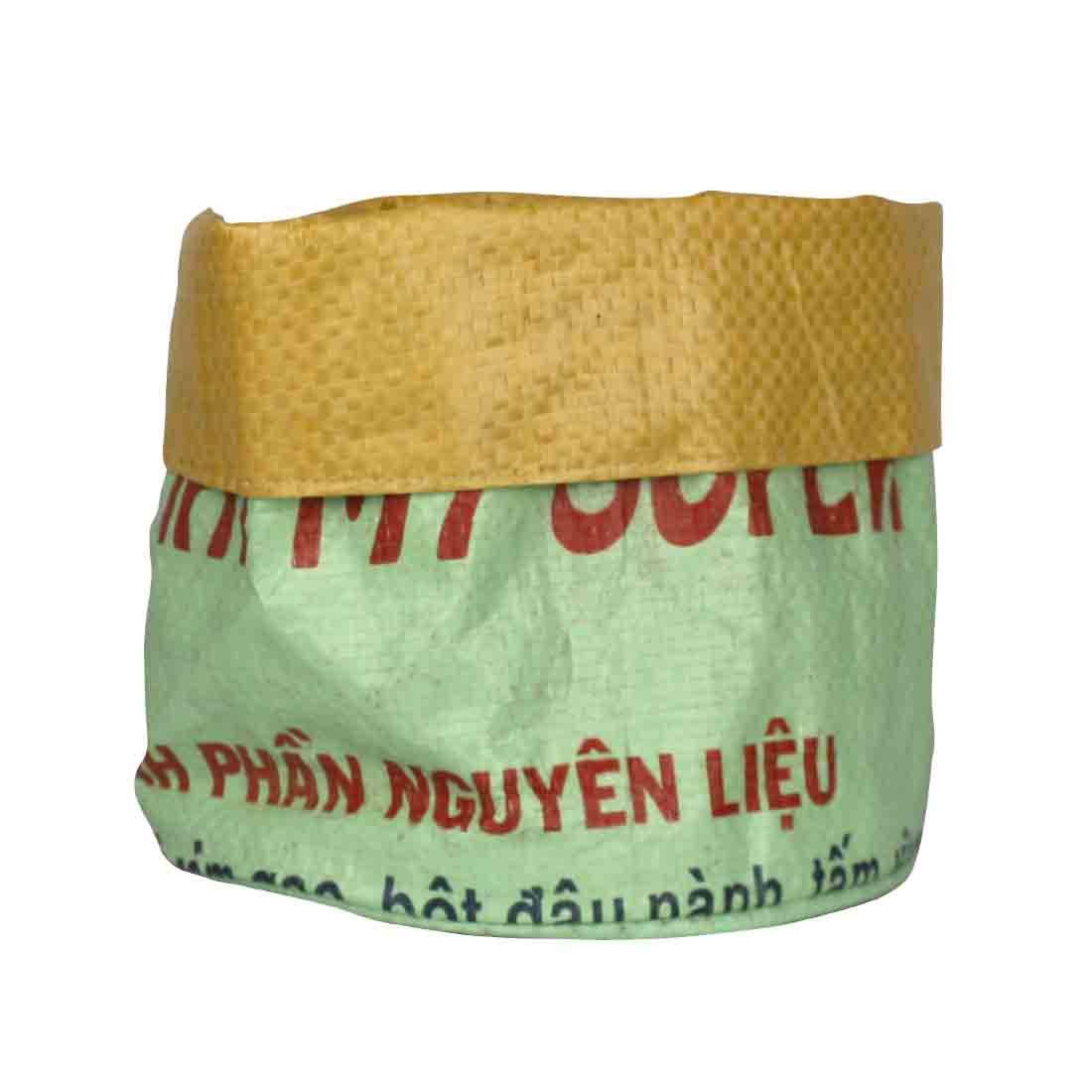 Medium Recycled Planter: Blue-White