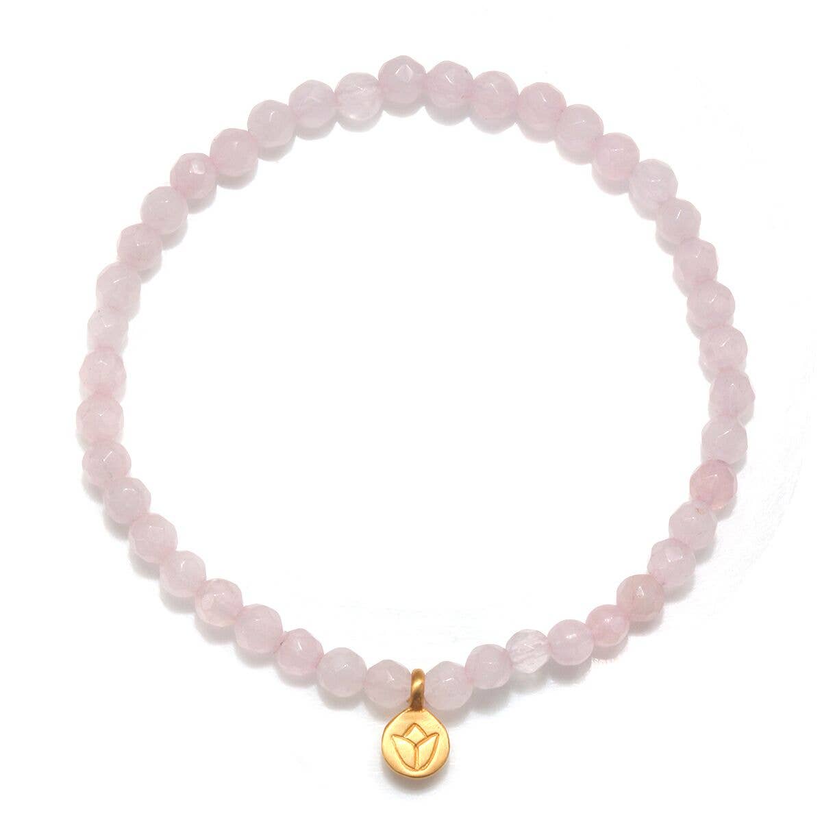 Rose Quartz Lotus Bracelet