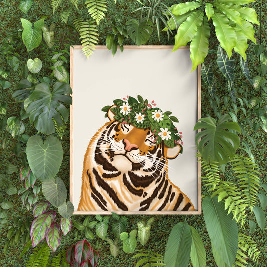 Smiley Tiger Print: 8 x 10