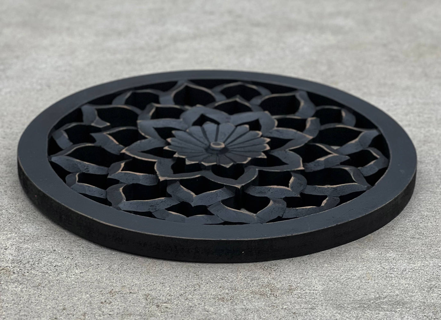 Handcrafted Wooden Lotus Flower Wall Décor Hanging Art: Natural