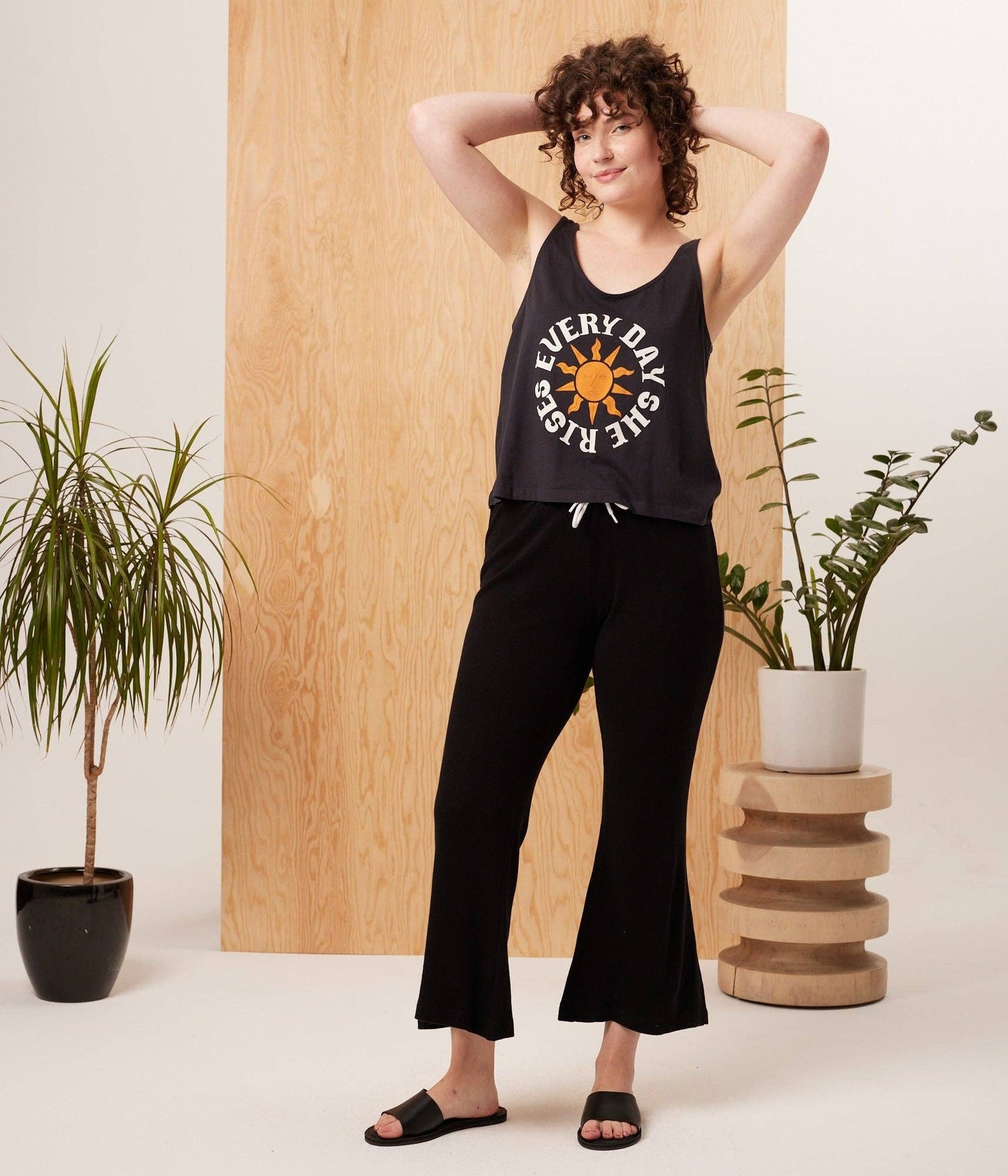 She Rises Tank: Washed Black, XL